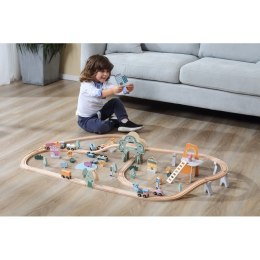 Viga Toys VIGA PolarB Drewniana kolejka dla dzieci Pociąg Tor 90 elementów