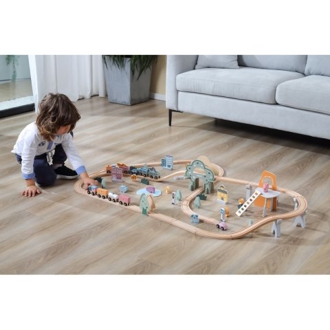 Viga Toys VIGA PolarB Drewniana kolejka dla dzieci Pociąg Tor 90 elementów Viga Toys VIGA PolarB Drewniana kolejka dla dzieci Pociąg Tor 90 elementów