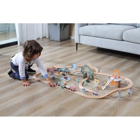 Viga Toys VIGA PolarB Drewniana kolejka dla dzieci Pociąg Tor 90 elementów Viga Toys VIGA PolarB Drewniana kolejka dla dzieci Pociąg Tor 90 elementów