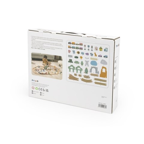Viga Toys VIGA PolarB Drewniana kolejka dla dzieci Pociąg Tor 90 elementów Viga Toys VIGA PolarB Drewniana kolejka dla dzieci Pociąg Tor 90 elementów