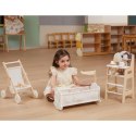 Viga Toys VIGA PolarB Krzesełko do Karmienia dla Lalek Białe Drewniane