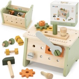 Viga Toys VIGA PolarB Mini Warsztat 2w1 Skrzynka z Narzędziami Zestaw Drewniany
