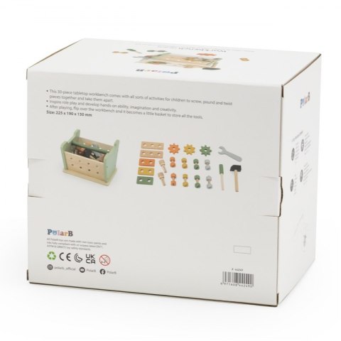 Viga Toys VIGA PolarB Mini Warsztat 2w1 Skrzynka z Narzędziami Zestaw Drewniany Viga Toys VIGA PolarB Mini Warsztat 2w1 Skrzynka z Narzędziami Zestaw Drewniany