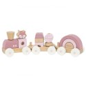 Viga Toys VIGA PolarB Różowa Kolejka Pociąg z Wagonikami Klocki