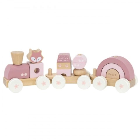 Viga Toys VIGA PolarB Różowa Kolejka Pociąg z Wagonikami Klocki Viga Toys VIGA PolarB Różowa Kolejka Pociąg z Wagonikami Klocki
