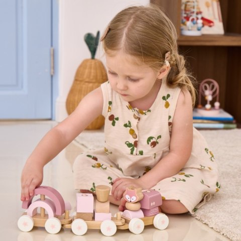 Viga Toys VIGA PolarB Różowa Kolejka Pociąg z Wagonikami Klocki Viga Toys VIGA PolarB Różowa Kolejka Pociąg z Wagonikami Klocki