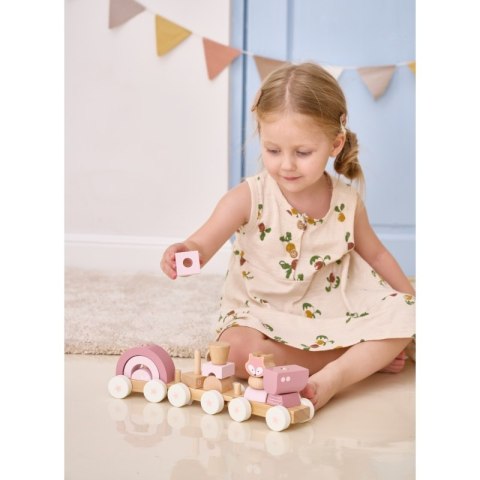 Viga Toys VIGA PolarB Różowa Kolejka Pociąg z Wagonikami Klocki Viga Toys VIGA PolarB Różowa Kolejka Pociąg z Wagonikami Klocki