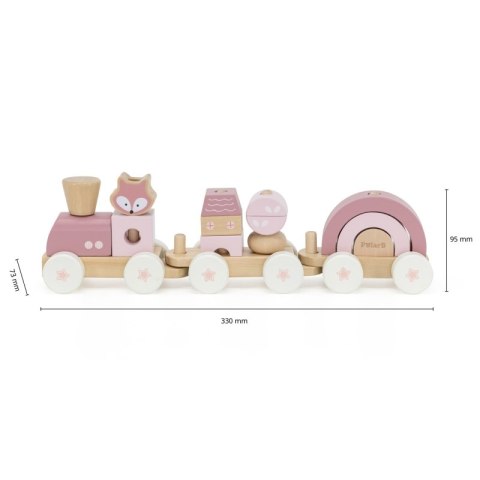Viga Toys VIGA PolarB Różowa Kolejka Pociąg z Wagonikami Klocki Viga Toys VIGA PolarB Różowa Kolejka Pociąg z Wagonikami Klocki