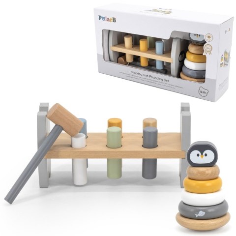 Viga Toys VIGA PolarB Zestaw Drewniana Piramidka + Przebijanka z Młoteczkiem Pingwinek Montessori Viga Toys VIGA PolarB Zestaw Drewniana Piramidka + Przebijanka z Młoteczkiem Pingwinek Montessori