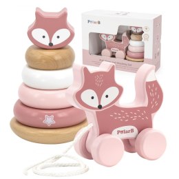 Viga Toys VIGA PolarB Zestaw Lisek Drewniana Piramidka + Lisek do Ciągnięcia