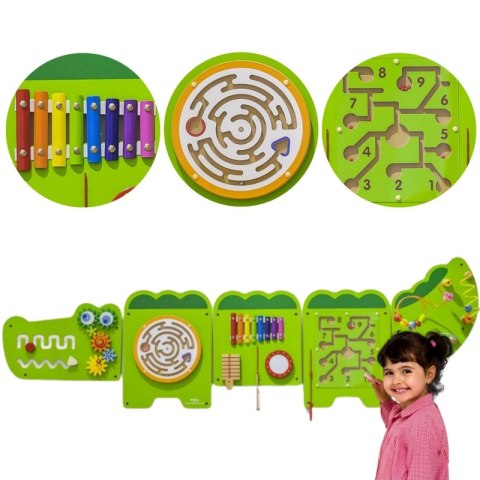 Viga Toys VIGA Tablica Sensoryczna Manipulacyjna Krokodyl Certyfikat FSC Montessori Viga Toys VIGA Tablica Sensoryczna Manipulacyjna Krokodyl Certyfikat FSC Montessori