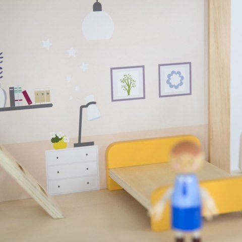 Viga Toys VIGA Zestaw Drewniany Domek dla Lalek z Laleczkami i Akcesoriami Viga Toys VIGA Zestaw Drewniany Domek dla Lalek z Laleczkami i Akcesoriami