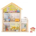 Viga Toys VIGA Zestaw Drewniany Domek dla Lalek z Laleczkami i Akcesoriami