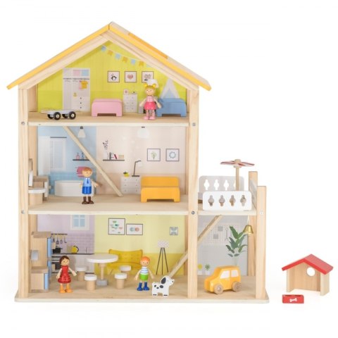 Viga Toys VIGA Zestaw Drewniany Domek dla Lalek z Laleczkami i Akcesoriami Viga Toys VIGA Zestaw Drewniany Domek dla Lalek z Laleczkami i Akcesoriami