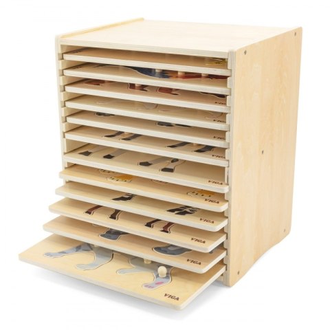 Viga Toys VIGA Zestaw Puzzle Drewniane 12 Układanek Zwierzątka Montessori + Stojak Viga Toys VIGA Zestaw Puzzle Drewniane 12 Układanek Zwierzątka Montessori + Stojak