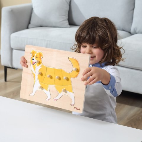 Viga Toys VIGA Zestaw Puzzle Drewniane 12 Układanek Zwierzątka Montessori + Stojak Viga Toys VIGA Zestaw Puzzle Drewniane 12 Układanek Zwierzątka Montessori + Stojak