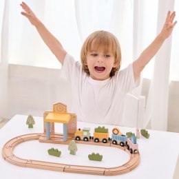 Viga Toys Viga PolarB Drewniany Zestaw Kolejowy 30 el.