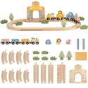 Viga Toys Viga PolarB Drewniany Zestaw Kolejowy 30 el.