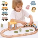 Viga Toys Viga PolarB Drewniany Zestaw Kolejowy 30 el.