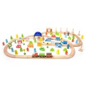 Classic World CLASSIC WORLD Zestaw Kolejka Tor Drewniany Pociąg + Figurki 110 el.
