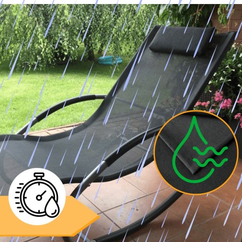 E-hurtownia Leżak Bujany OGRODOWY 175cm 150kg Nowoczesny Fotel Leżanka Czarny Metalowy E-hurtownia Leżak Bujany OGRODOWY 175cm 150kg Nowoczesny Fotel Leżanka Czarny Metalowy