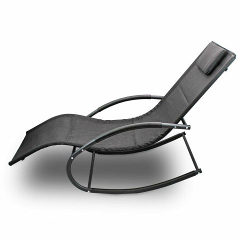 E-hurtownia Leżak Bujany OGRODOWY 175cm 150kg Nowoczesny Fotel Leżanka Czarny Metalowy E-hurtownia Leżak Bujany OGRODOWY 175cm 150kg Nowoczesny Fotel Leżanka Czarny Metalowy