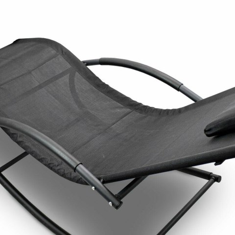 E-hurtownia Leżak Bujany OGRODOWY 175cm 150kg Nowoczesny Fotel Leżanka Czarny Metalowy E-hurtownia Leżak Bujany OGRODOWY 175cm 150kg Nowoczesny Fotel Leżanka Czarny Metalowy