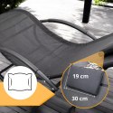 E-hurtownia Leżak Bujany OGRODOWY 175cm 150kg Nowoczesny Fotel Leżanka Czarny Zestaw x2