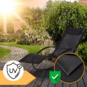 E-hurtownia Leżak Bujany OGRODOWY 175cm 150kg Nowoczesny Fotel Leżanka Czarny Zestaw x2