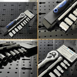 E-hurtownia Zestaw kluczy nasadowych 12w1 grzechotka 1/4 nasadki 4-13 mm przedłużka