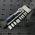 E-hurtownia Zestaw kluczy nasadowych 12w1 grzechotka 1/4 nasadki 4-13 mm przedłużka