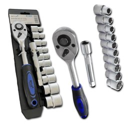 E-hurtownia Zestaw narzędzi 12w1 grzechotka 1/2 nasadki 10-24 mm przedłużka 125 mm