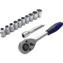 E-hurtownia Zestaw narzędzi 12w1 grzechotka 1/2 nasadki 10-24 mm przedłużka 125 mm