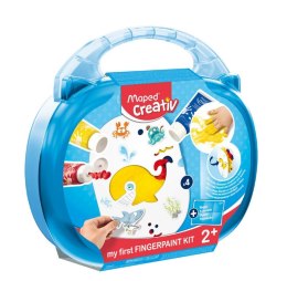 Farby do malowania palcami w walizce Maped 3 kolory szablony naklejki CX Sp. z o. o.