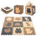 Mata edukacyjna piankowa puzzle beż 85 x 85 cm 9 elementów Kik Sp. z o. o. Sp. k.