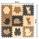 Mata edukacyjna piankowa puzzle beż 85 x 85 cm 9 elementów Kik Sp. z o. o. Sp. k.