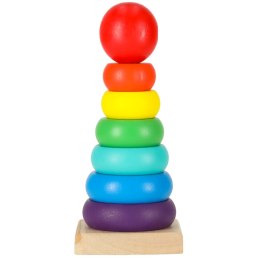 Wieża piramida piramidka drewniana do układania sorter kolorowy tęczowy 13cm Kik Sp. z o. o. Sp. k.