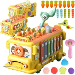 Woopie Baby WOOPIE BABY Interaktywny Autobus Montessori Edukacyjny 6w1 Młoteczek Cymbałki +18 m
