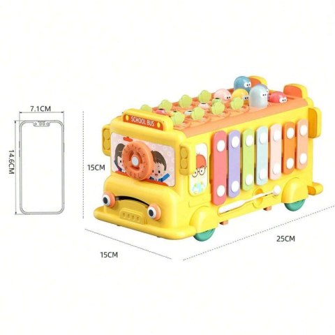 Woopie Baby WOOPIE BABY Interaktywny Autobus Montessori Edukacyjny 6w1 Młoteczek Cymbałki +18 m Woopie Baby WOOPIE BABY Interaktywny Autobus Montessori Edukacyjny 6w1 Młoteczek Cymbałki +18 m