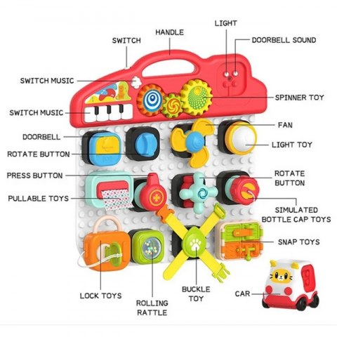 Woopie Baby WOOPIE BABY Montessori Tablica Manipulacyjna Kolorowy Panel Aktywności Woopie Baby WOOPIE BABY Montessori Tablica Manipulacyjna Kolorowy Panel Aktywności