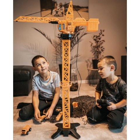 Woopie WOOPIE Dźwig Żuraw Zdalnie Sterowany 103 cm R/C Ciężarówka Koparka + 4 Akc.