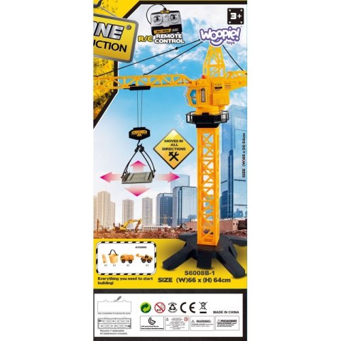Woopie WOOPIE Dźwig Żuraw Zdalnie Sterowany 103 cm R/C Ciężarówka Koparka + 4 Akc.