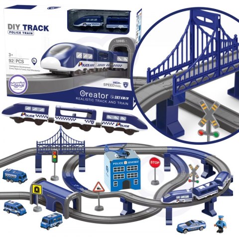 Woopie WOOPIE Kolejka Elektryczna Tor Samochodowy Komisariat Policji Helikopter Auta 92 el.