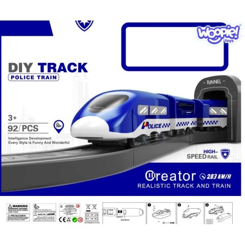 Woopie WOOPIE Kolejka Elektryczna Tor Samochodowy Komisariat Policji Helikopter Auta 92 el.