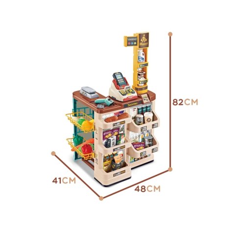 Woopie WOOPIE Sklep Supermarket z Wózkiem Waga Kasa Skaner + 48 Akc. Woopie WOOPIE Sklep Supermarket z Wózkiem Waga Kasa Skaner + 48 Akc.