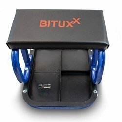 Bituxx Taboret warsztatowy bituxx z wyściełanym siedziskiem 3 półki kółka 360° Bituxx Taboret warsztatowy bituxx z wyściełanym siedziskiem 3 półki kółka 360°