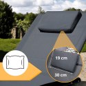 E-hurtownia Leżak ogrodowy 160x62 cm textilene stalowy odporny UV 150 kg Szary