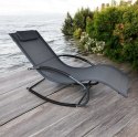 E-hurtownia Leżak ogrodowy 160x62 cm textilene stalowy odporny UV 150 kg Szary