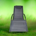 E-hurtownia Leżak ogrodowy 160x62 cm textilene stalowy odporny UV 150 kg Szary