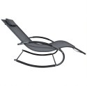 E-hurtownia Leżak ogrodowy 160x62 cm textilene stalowy odporny UV 150 kg Szary